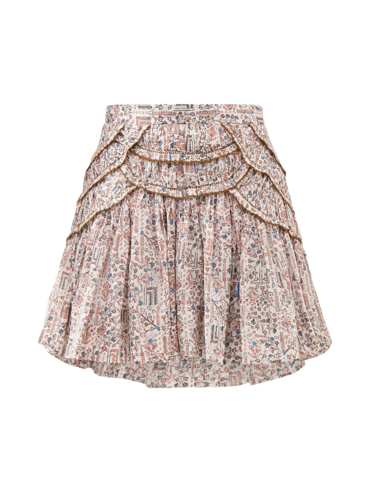 Ceole-Ga Printed Frilly Mini Skirt 1