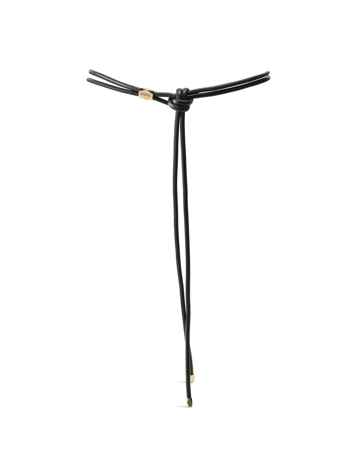 Silvia-Ga Leather String Obi Belt Black 1