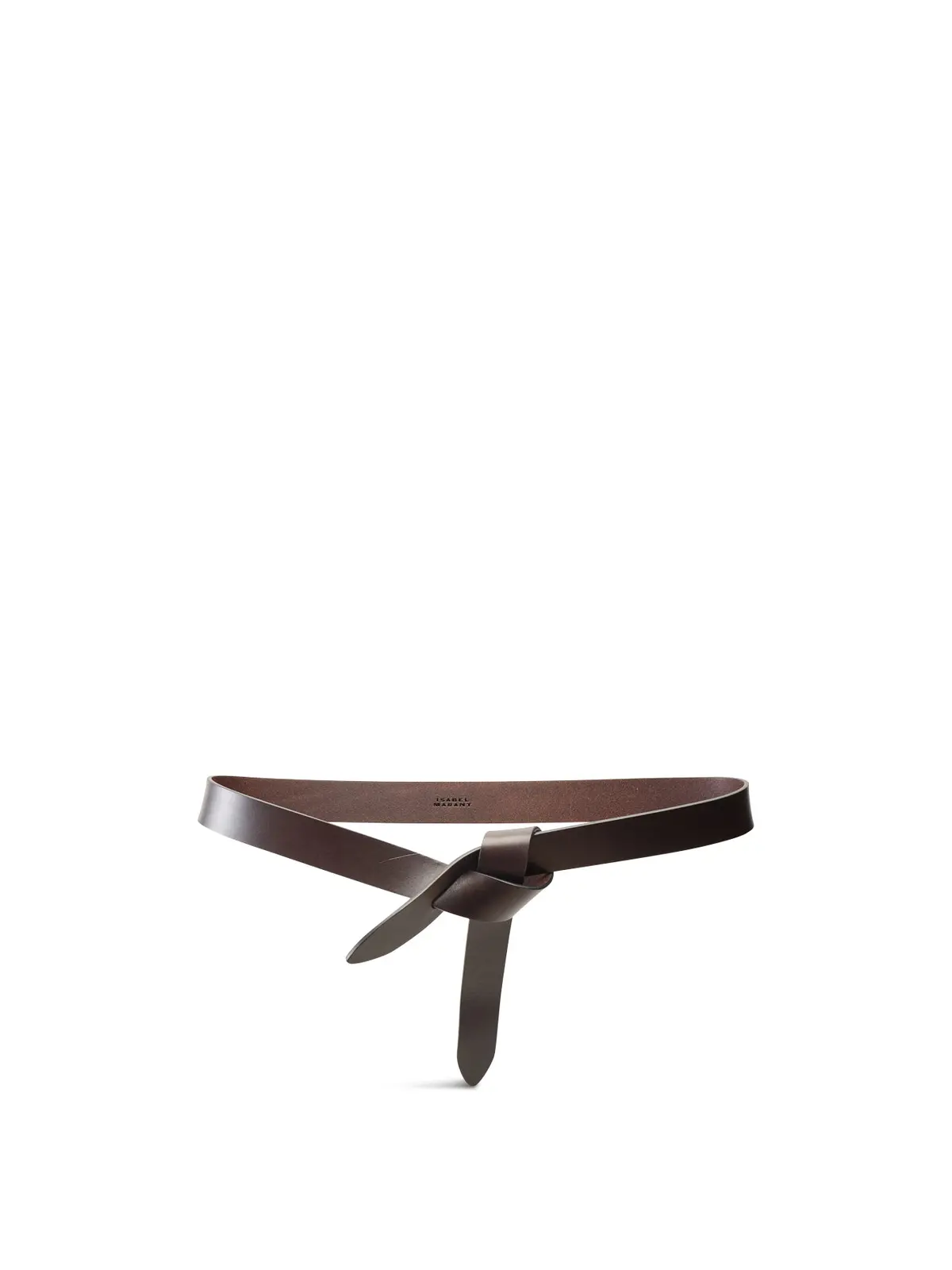 Lecce Leather Flat Belt Brown 1