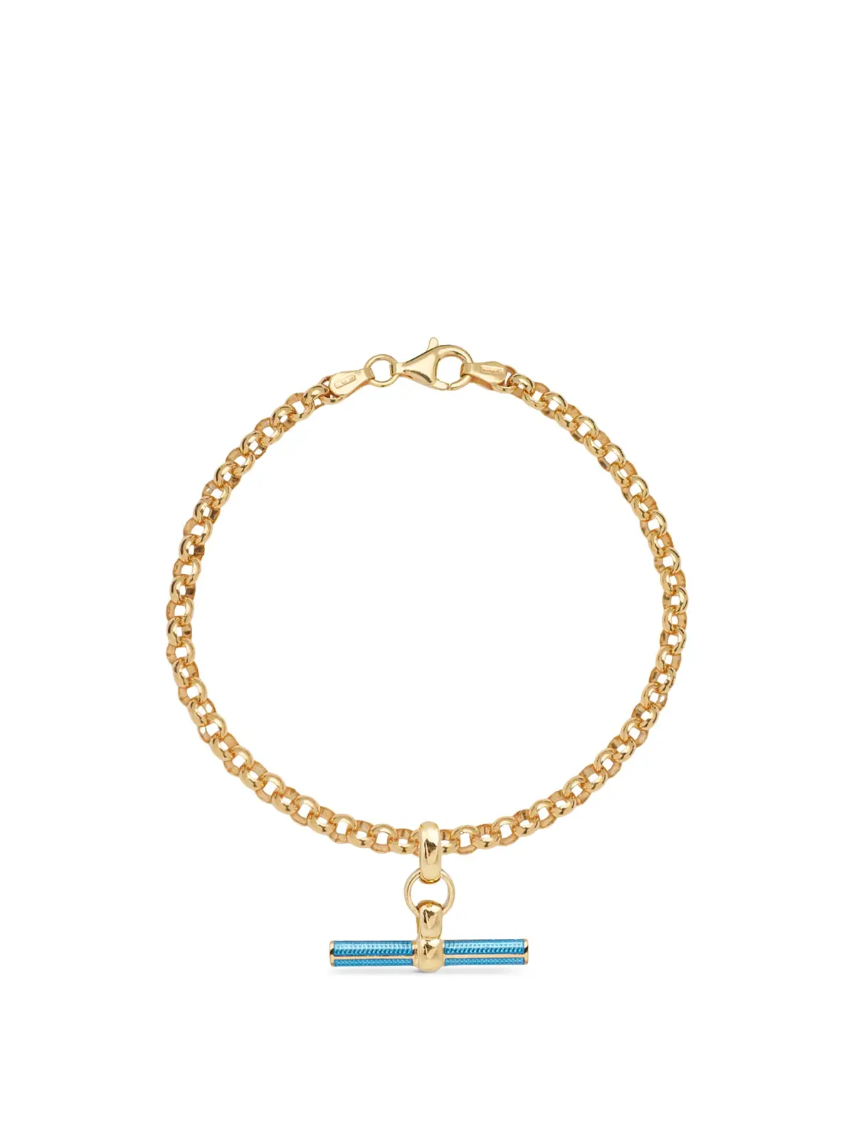 Aquamarine Enamel T-Bar Bracelet 1