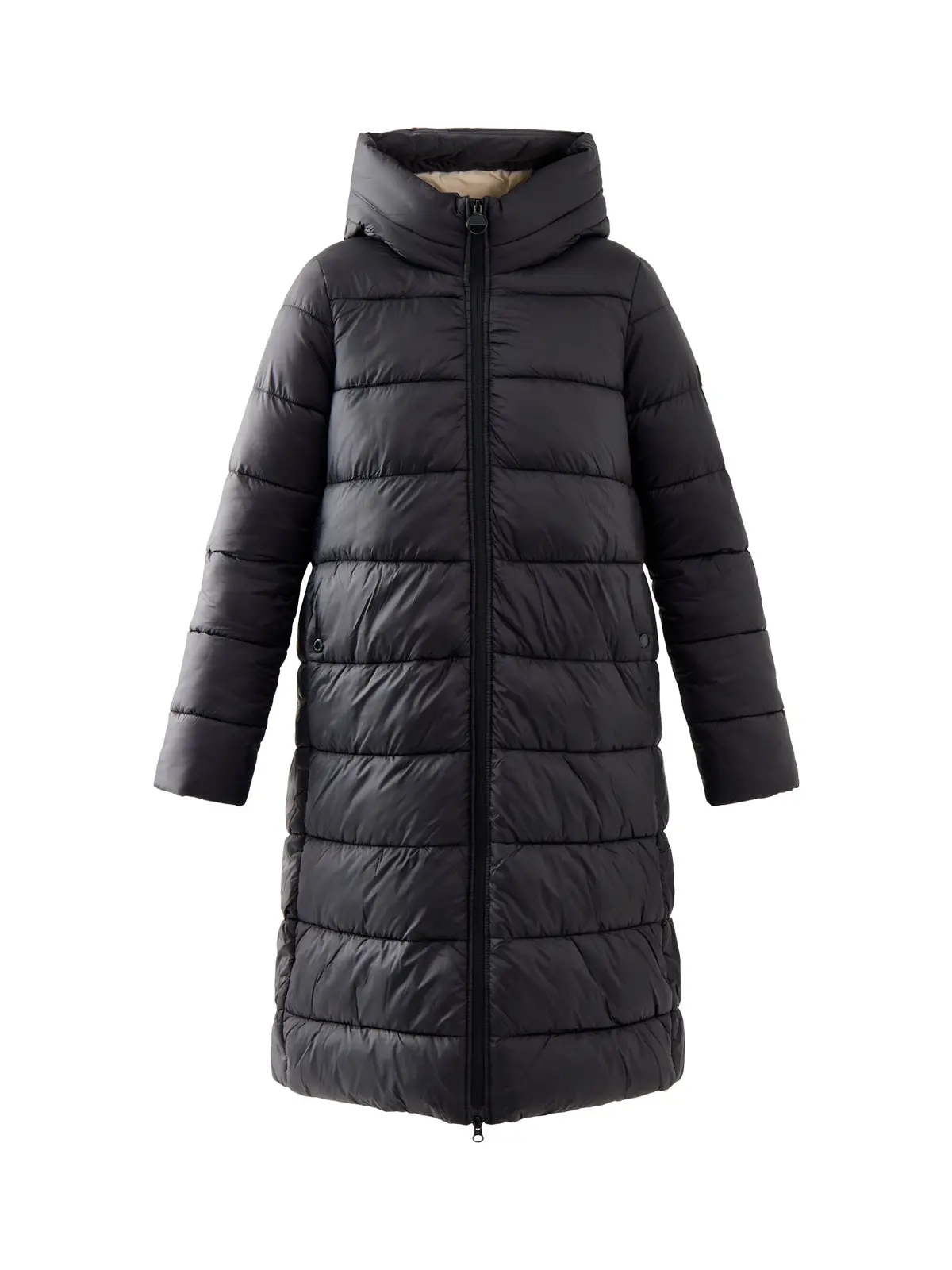 Womens Barbour International Longline Olivios Puffer Jacket Black 1