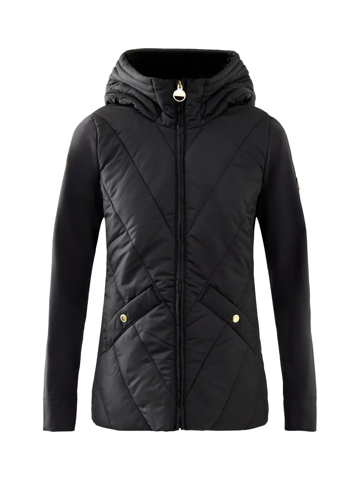 Womens Barbour International Diablo Quilted Sweat Black 1